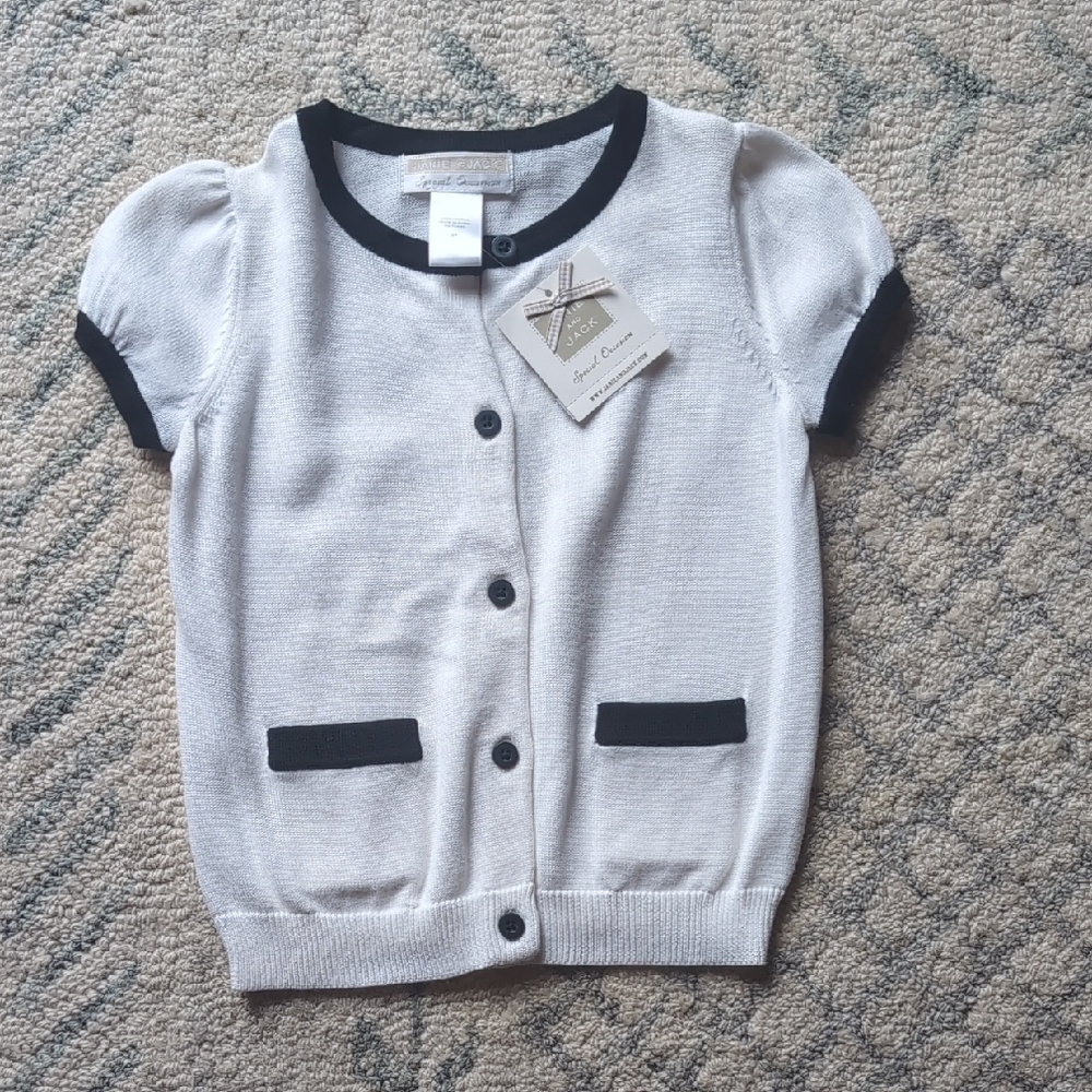 Janie and Jack White and Black Button Down Shirt